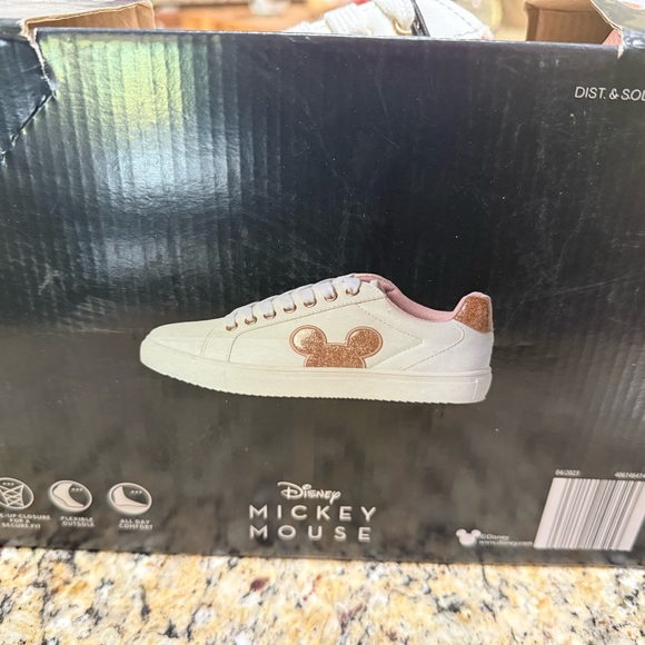 Disney Mickey Mouse womens Sneakers - Cream and Rose Gold - Picture 2 of 4
